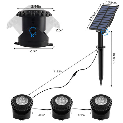 Rynx | T-Sun Sunlit Fountain Light - Rgb Color Changing Submersible Led For Pond, Aquarium & Garden