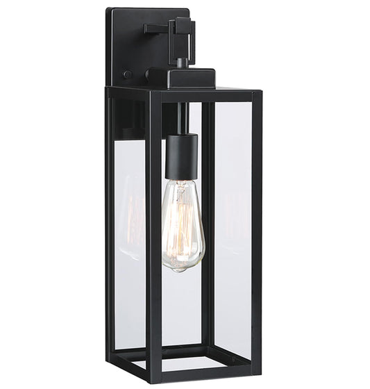 Rynx | Faymart Large Outdoor Wall Lamp, 18" Metal & Glass Light Fixture, E26 Socket, 1 Pack