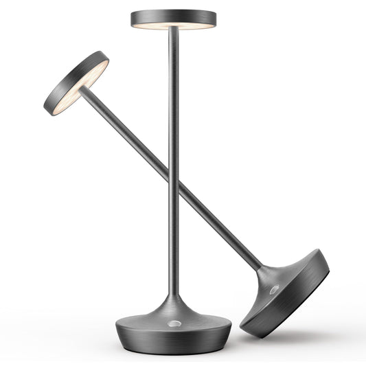 Rynx | Willdoak Wireless Outdoor Table Lamps - Rechargeable LED Touch Dimmable Waterproof (2 Gray)