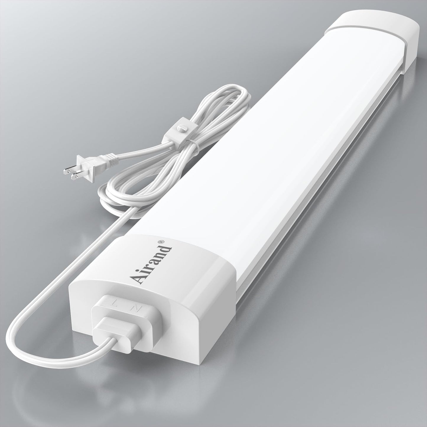 Rynx | LED Ceiling Lamp With Plug, 5000K LED Tube Light With Plug 16W Plug In Ceiling Lamp Fixture Linkable LED Closet Light With