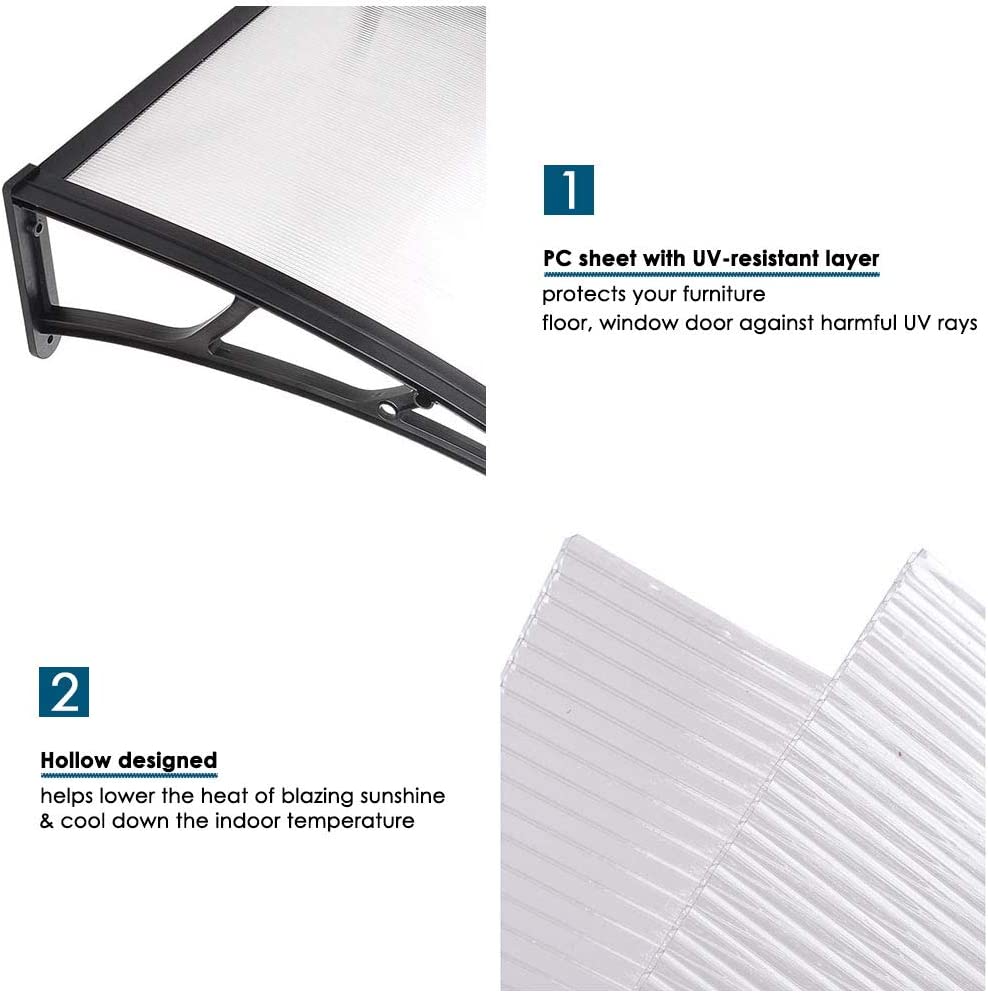RYNX | Window Door Awning Outdoor Awning Canopy Shelter Rain Cover Patio 1.2/1.5m