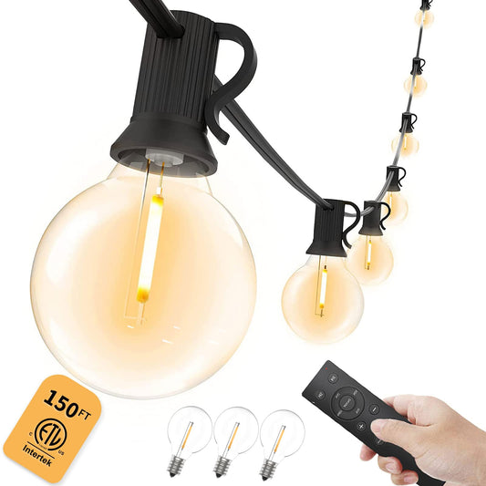 Rynx | Yuusei 150Ft Outdoor Light Sources With Remote Control, Waterproof Dimmable Led Patio Lights