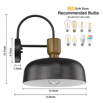 Rynx | Luminzone Gooseneck Barn Light - Black Vintage Wall Lamp, 2 Pack for Outdoor Use