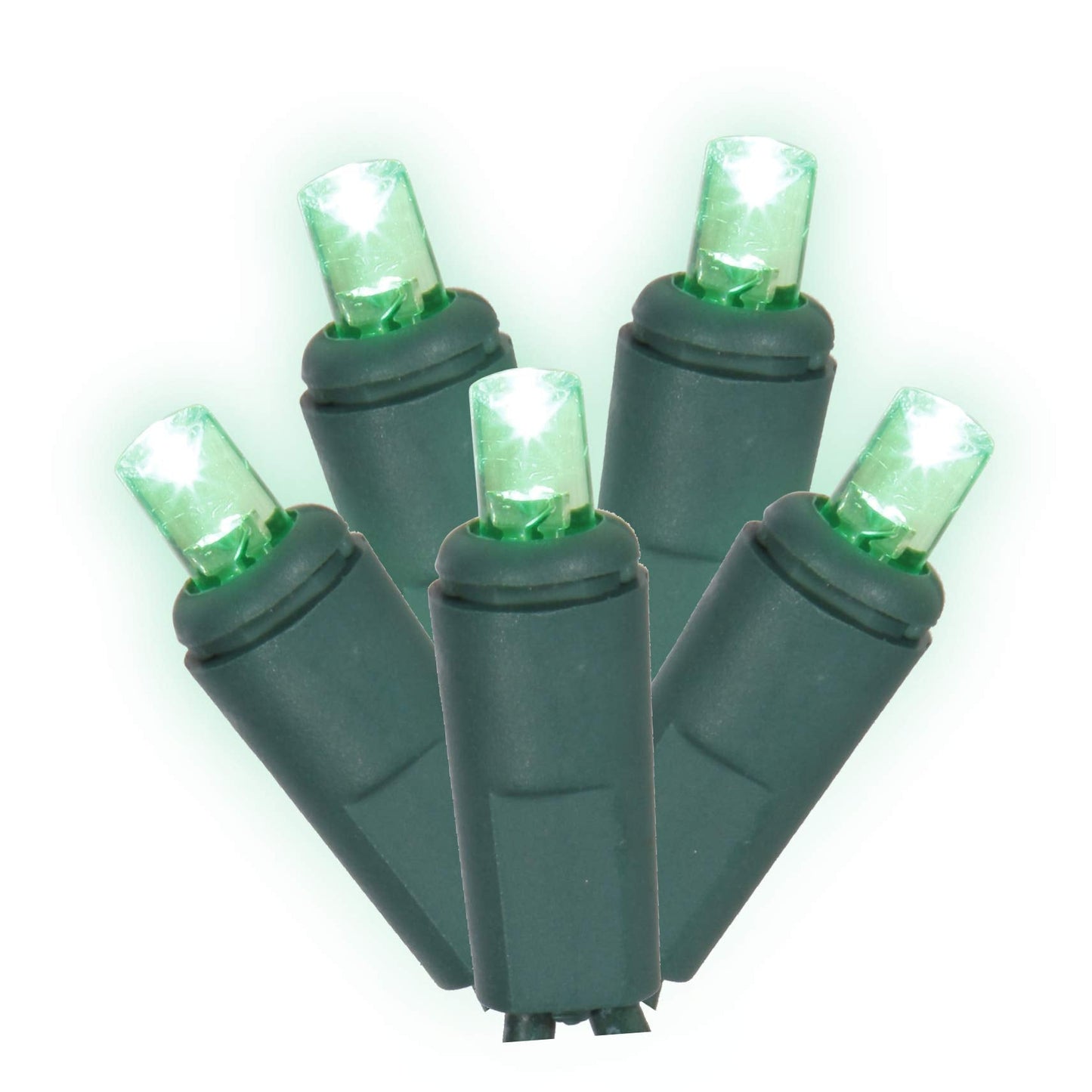 Rynx | Vickerman 200 Green Wide Angle Led Lights On Green Wire, 100' Christmas Single Molded Light Strand
