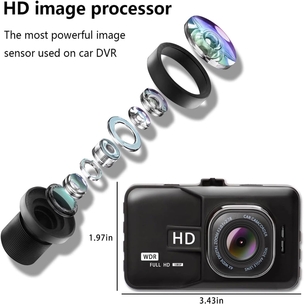 Rynx | Dash Cam Car Dash Camera, 1080P Ultra Wide Angle HD Lens, HD Night Vision Car Surveillance
