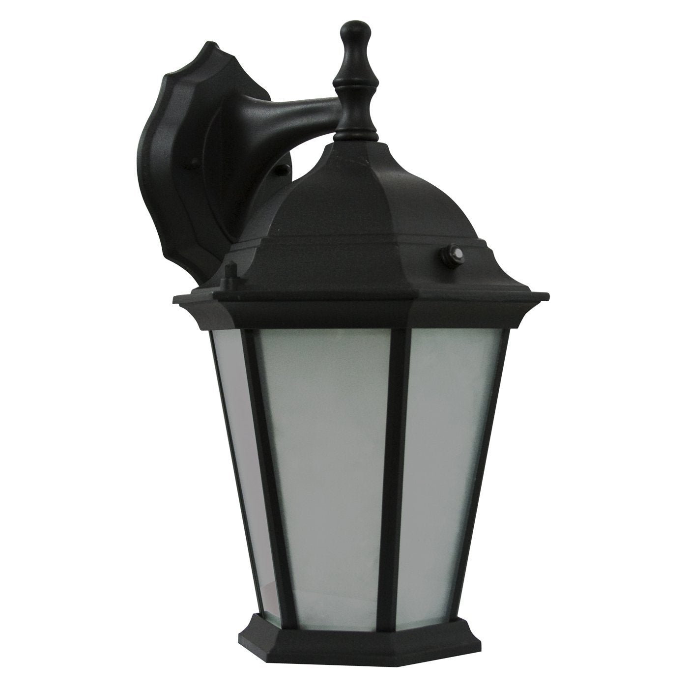 Rynx | Efficient lighting El-106-123 Timeless outdoor wall lamp Durable aluminum powder-coated black Frosted glass with built-in photocell Energy Star approved