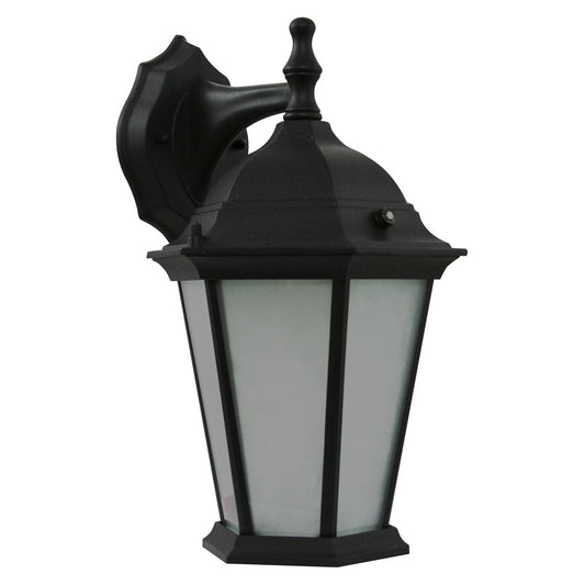 Rynx | Efficient lighting El-106-123 Timeless outdoor wall lamp Durable aluminum powder-coated black Frosted glass with built-in photocell Energy Star approved