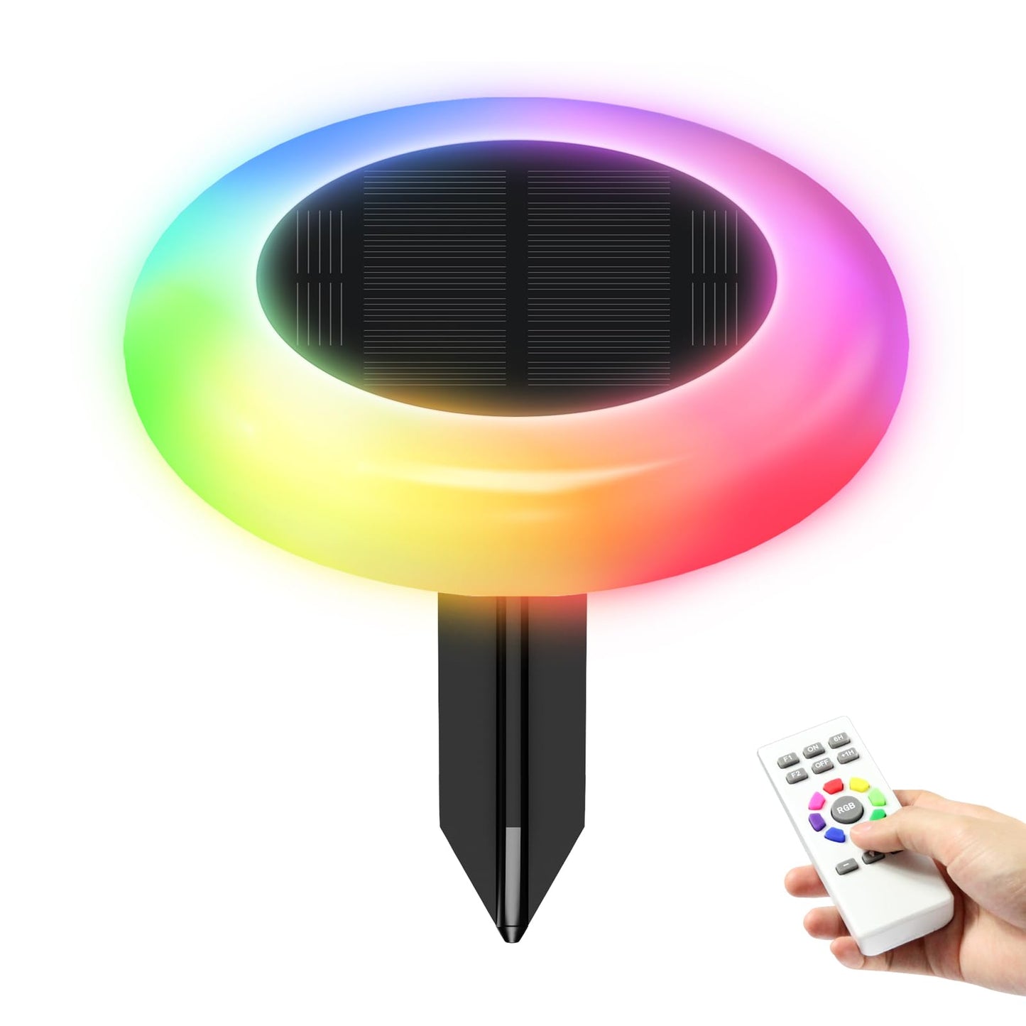 Rynx | Intelamp Color Changing Solar Light Outdoor 2 Pack with Remote Control - Garden and Path Lighting