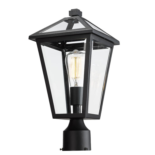 Rynx | Luminzone Outdoor Post Lighting, Waterproof Aluminum Lamp for Walkway & Patio, Matte Black