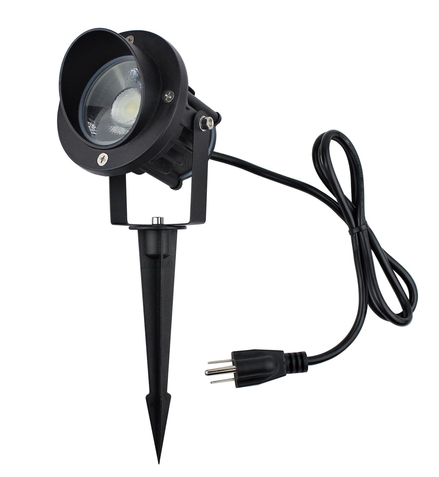 Rynx | J.Lumi Gbs9809 Led Spotlights, 9W 120V Line Voltage, 5000K Daylight, With Metal Ground Stake, Outdoor Flag Lights, Landscape Spotlights, Cord Plug, Non-Dimmable