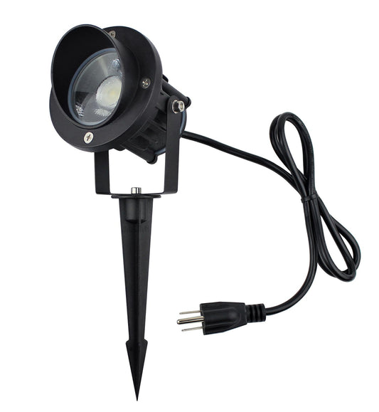 Rynx | J.Lumi Gbs9809 Led Spotlights, 9W 120V Line Voltage, 5000K Daylight, With Metal Ground Stake, Outdoor Flag Lights, Landscape Spotlights, Cord Plug, Non-Dimmable