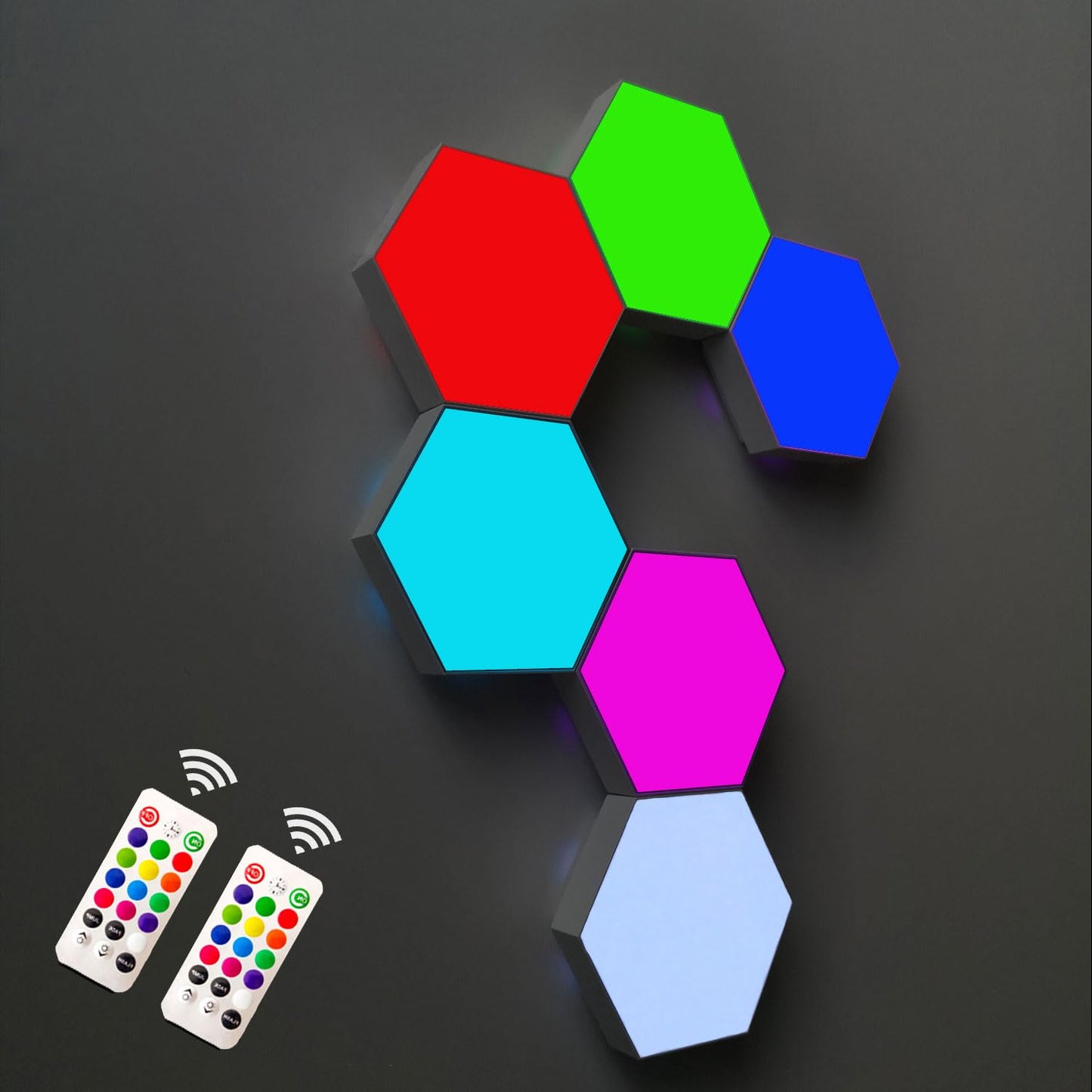 Rynx | Yxqua Lighting Hexagon Lights, Modular Touch Led Lights, Remote Control and Usb Power Supply Hexagon Wall Lamps, Bedroom Led Wall Light