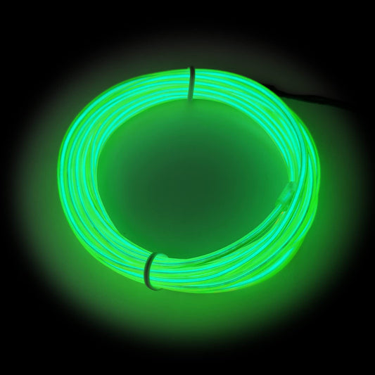 Rynx | Maxlax El Wire Lemon Green, 32.8Ft/10M Portable Battery Pack Neon Light Strip 360° Cuttable Glowing Rope Light For Parties, Halloween, Diy Decoration