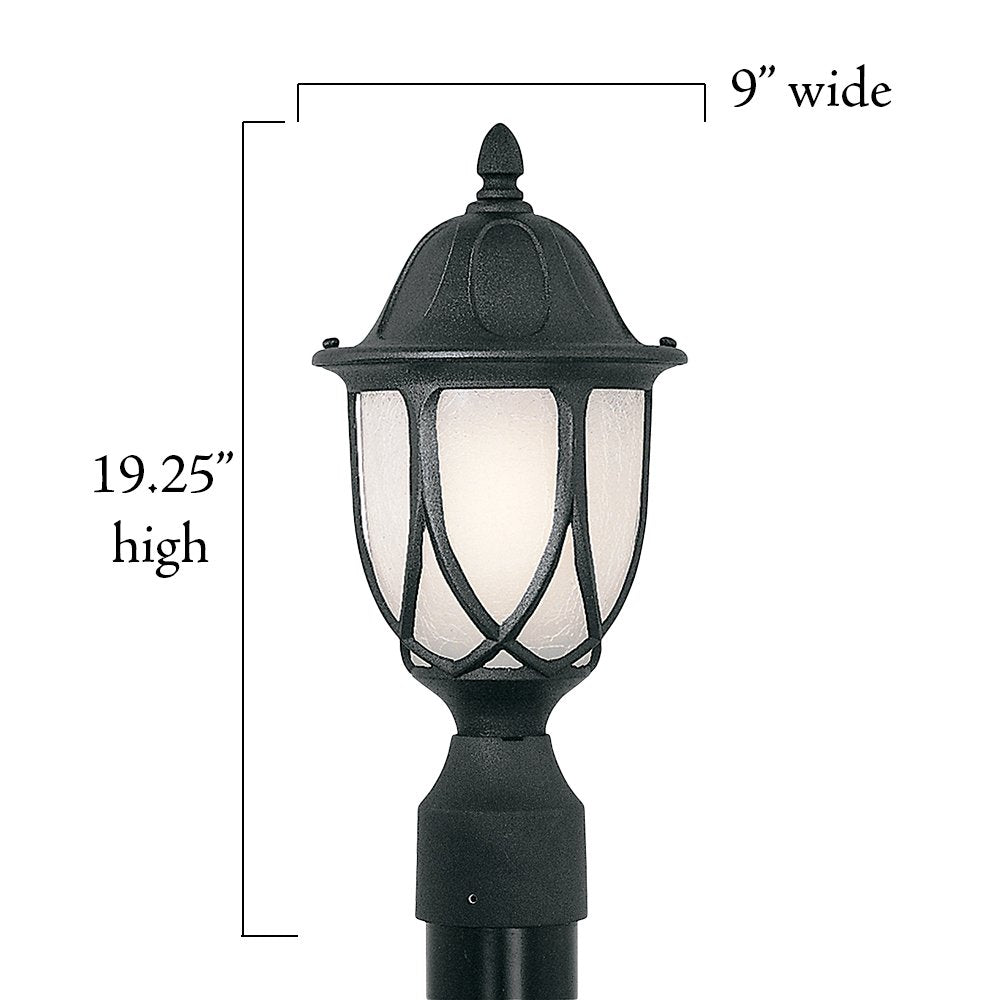 Rynx | Designers Fountain Capella Black Outdoor Post Lantern Light, 19.25In H, Aluminium