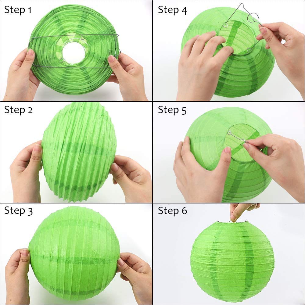 Rynx | Famolay 16 Pcs Multicolor Paper Lanterns - 4" 6" 8" 10" Round Hanging Decorations