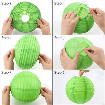 Rynx | Famolay 16 Pcs Multicolor Paper Lanterns - 4" 6" 8" 10" Round Hanging Decorations