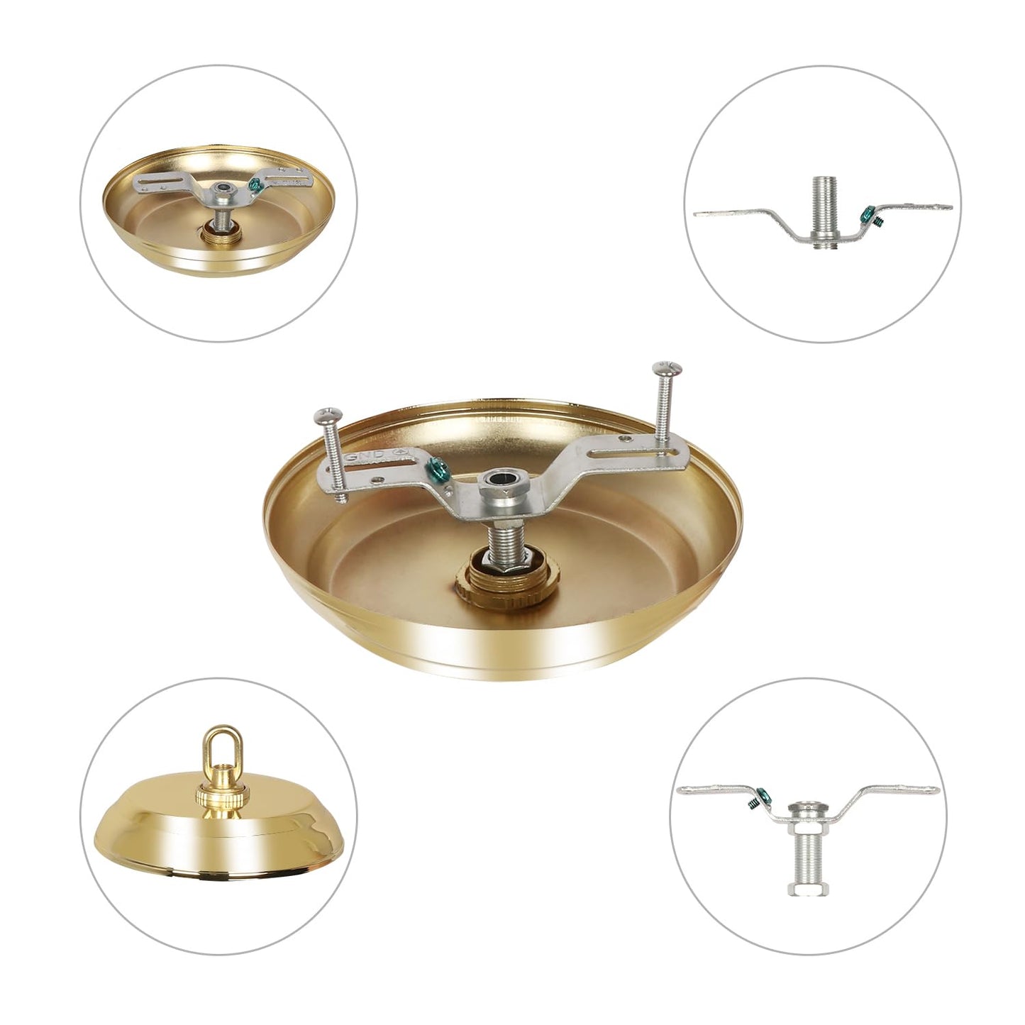 Rynx | Eumyviv 10Ft Heavy Duty Gold Chain & 5" Canopy Set For Hanging Pendant Lighting