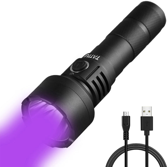 Rynx | Tattu U2 Uv Flashlight 10W Rechargeable Blacklight Torch With Micro Usb Charging Cable, Black