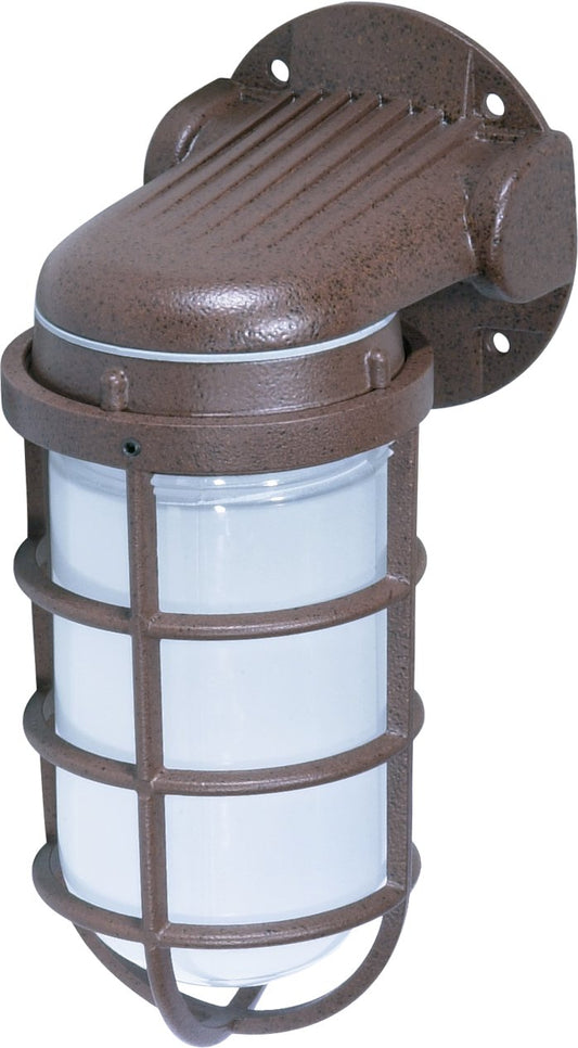 Rynx | Nuvo Lighting Sf76/621 Industrial Style Small Heavy-Duty Aluminum Durable Outdoor Wall-Mounted Porch and Patio Light with Frosted Glass, Antique Bronze