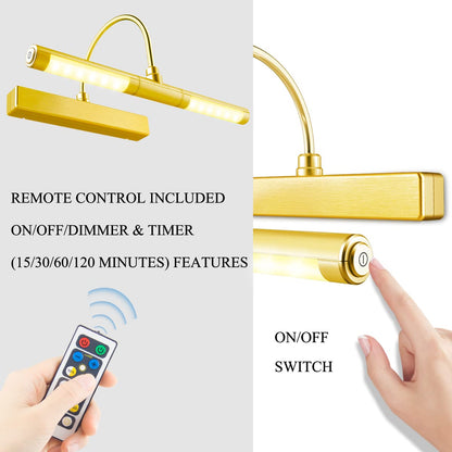Rynx | Biglight Wireless Led Picture Lighting With Remote Control, Dimmable Gold Lamp For Art & Portraits, 13 Inches