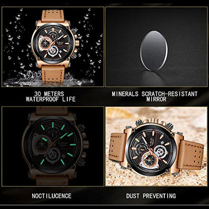 Rynx | Men's Stainless Steel Chronograph Waterproof Sports Quartz Watch