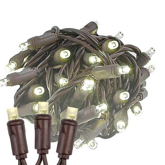 Rynx | Holiday Lights 50Ft 100 Led Warm White Outdoor Christmas Lights, Brown Wire, UL Listed