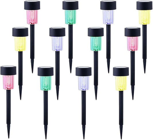 Rynx | Maggift 12 Pcs Rgb Solar Pathway Lighting - Color Changing Outdoor Landscape Lighting For Lawn & Garden