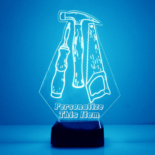 Rynx | Customized Craftsman's Building Unit Tool LED Sign Night Light With Remote Control, Illuminated Display With Personalized Name Or Image, Cu