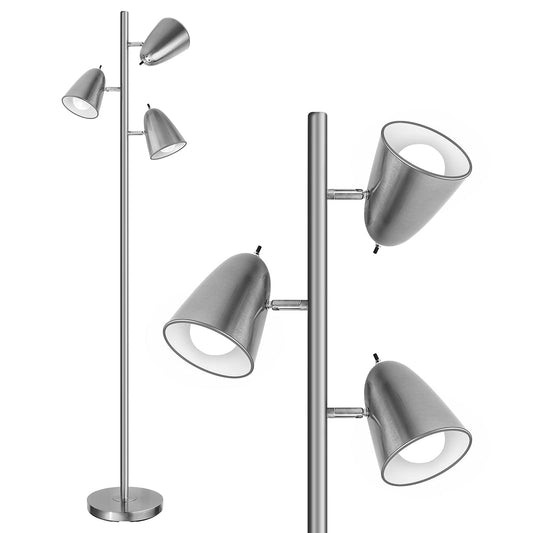 Rynx | Qimh Tree Floor Lamp With 3 Light Bulbs, Standing Tall Floor Lamps For Living Room Bedroom Office, Reading Floor Lamps With 3