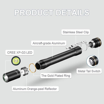 Rynx | Lumintop Iyp365 Penlight - 200 Lumens Cree Led, Ipx-8 Waterproof, 3 Modes,