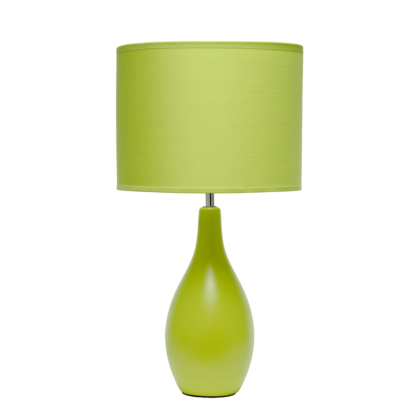 Rynx | Simple Design Lt2002-Grn Oval Bowling Pin Base Ceramic Table Lamp With Matching Fabric Shade, Green 9.45 X 9.45 X 18.11