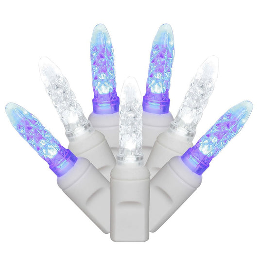 Rynx | Vickerman 70 Light Blue And Pure White M5 Led Ice Lantern Set On White Wire