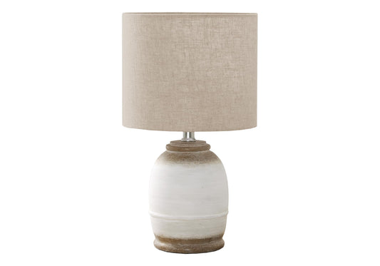 Rynx | Monarch Specialties 9765, Cream, Modern Lighting 16" H Table Lamp Resin Beige Shade, 9.5" L X 9.5" W X 16.5" H
