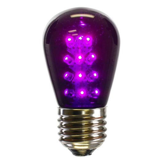 Rynx | Vickerman 687222-1 Watt 130 Volt S14 Medium Screw Purple Transparent Led (5 Pack) Christmas Tree Light Bulbs (Xs14P06-5)