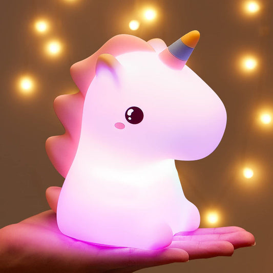 Rynx | Unicorn Night Light for Kids - 16 Colors, White Noise, Rechargeable