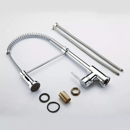 Rynx | MHome Extendable Chrome Kitchen Faucet with Filter Booster, Brass Mixer Tap, Hot Cold Water, Single Hole Installation