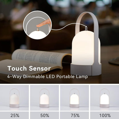 Rynx | Tubicen Portable Led Lantern - Rechargeable, Touch Dimmer, 4000Mah, White, For Camping & Home
