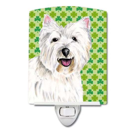 Rynx | St. Patrick's Day Westie Night Light, Ceramic, 6X4X3, UL-Approved