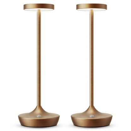 Rynx | Sikevht 2 Pack Wireless LED Table Lamps, 3-Color Dimming, Waterproof, Battery-Powered, Bronze
