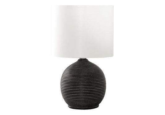 Rynx | Monarch Specialties 9764, Black cream, Modern lighting 16" H Table lamp Resin Ivory Shade, 9.5" L X 9.5" W X 16.5" H