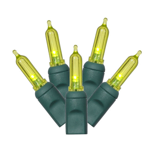 Rynx | Vickerman X6G7533 Light String With 50 Led Lights On Green Wire With 6" Bulb Spacing, 25', Lime