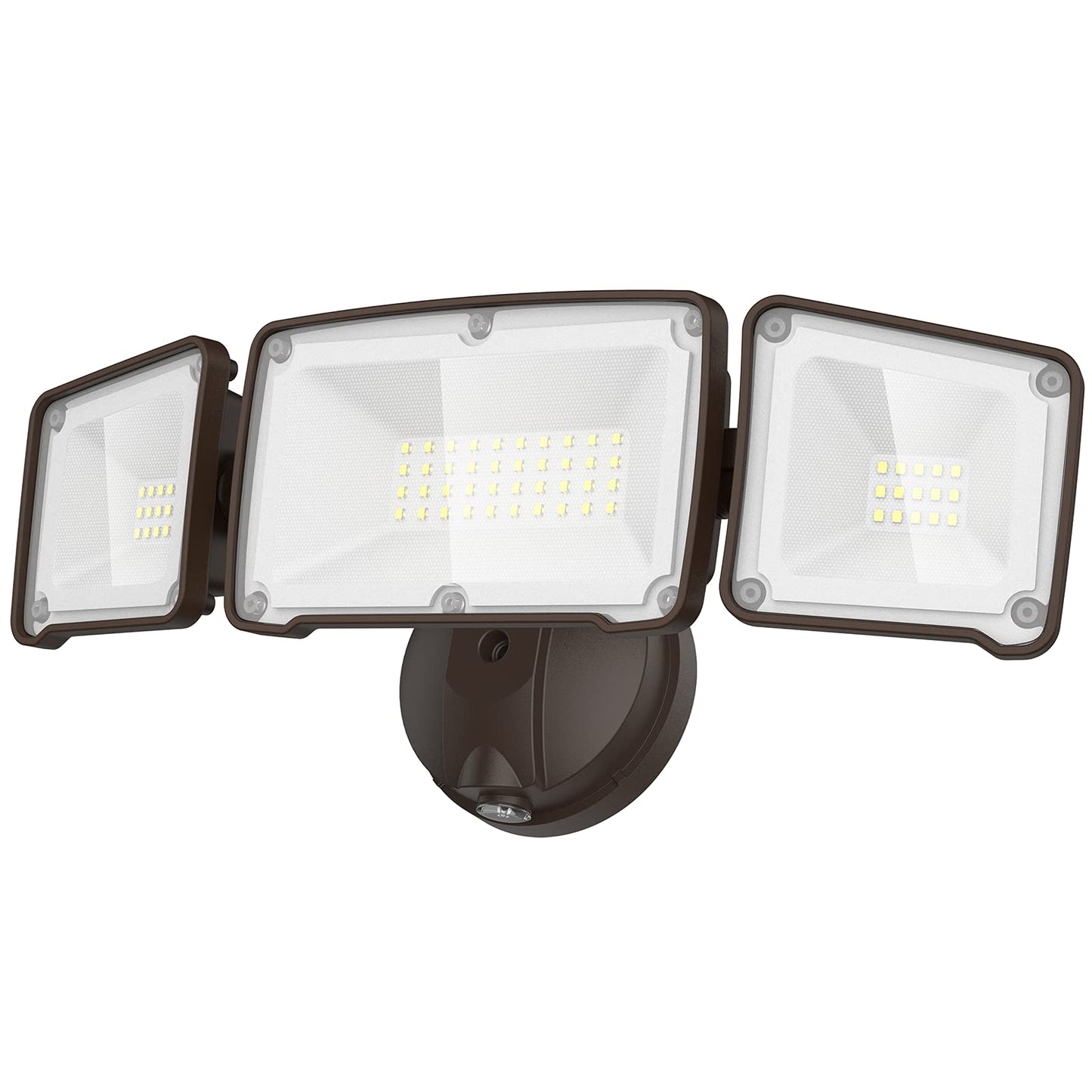 Rynx | Lepower 3500Lm Dusk To Dawn Led Security Light, 35W 3 Head Waterproof Floodlight, Brown