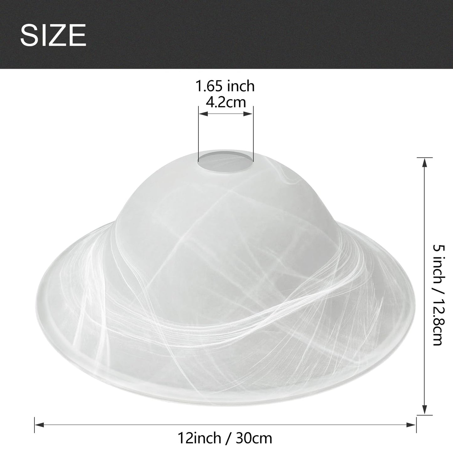 Rynx | Lhlyclx Antique Alabaster Floor Lamp Shade Replacement - 12'' White Torchiere Shade