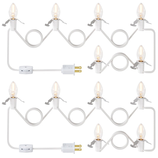 Rynx | Suraielec 12Ft C7 Light Cable With 6 LED Bulbs For Christmas Tree & Holiday Decor, UL Listed