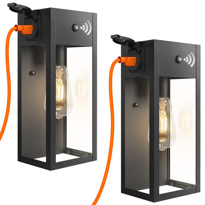 Rynx | Oykyohei 2 Pack Dusk Till Dawn Outdoor Wall Light, Waterproof Black Metal Veranda Light With Outlet