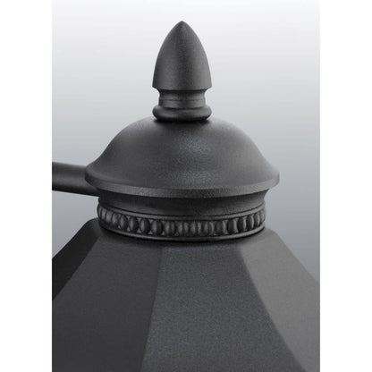 Rynx | Progress Lighting 1-Light Outdoor Wall Lamp, Clear Water Glass, Textured Black, 55"