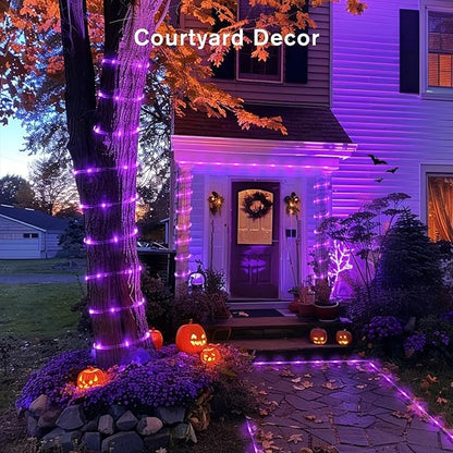 Rynx | Potive 200 LED Purple Christmas Lights - 20 M Battery Operated Waterproof for Outdoor Decoration