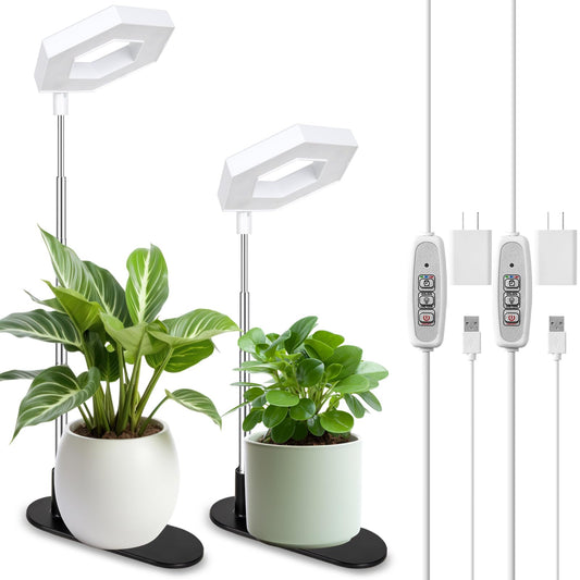 Rynx | Foxgarden® Plant Light, 84Leds Growth Light For Indoor Plants, Full Spectrum Desk Growth Lamp With Removable Base, Height Adjustable 7.8"&quot;-26&quot; With Automatic Timer 4H/8H/12H, 4 Dimmable Brightness Levels, 2 Pack