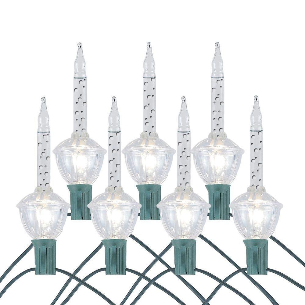 Rynx | New Light 7 Light Traditional Christmas Bubble Light Set, Clear Liquid, 7 Feet