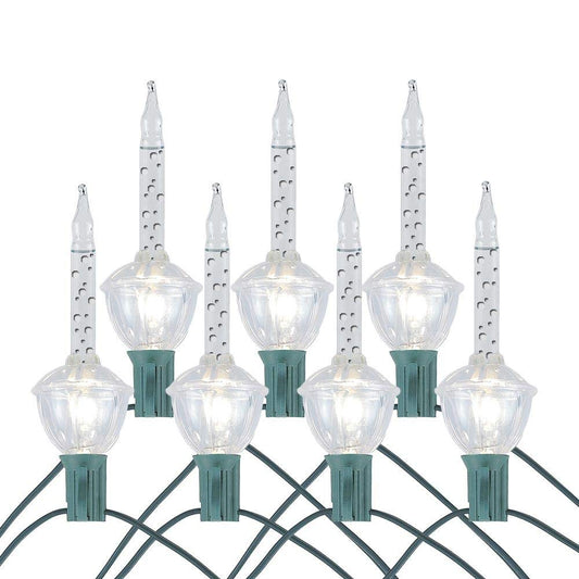 Rynx | New Light 7 Light Traditional Christmas Bubble Light Set, Clear Liquid, 7 Feet